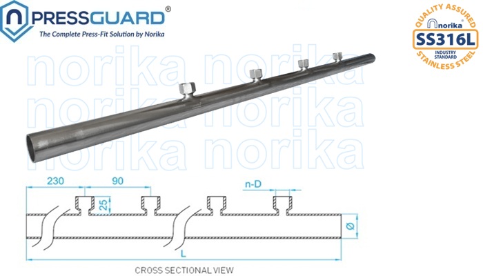 Stainless Steel 316L Press Fit Single Sided Manifolds (FI end)